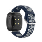 Fitbit Versa 3, Versa 4, Sense 1 ja Sense 2 -kellojen silikoniranneke sininen ja harmaa