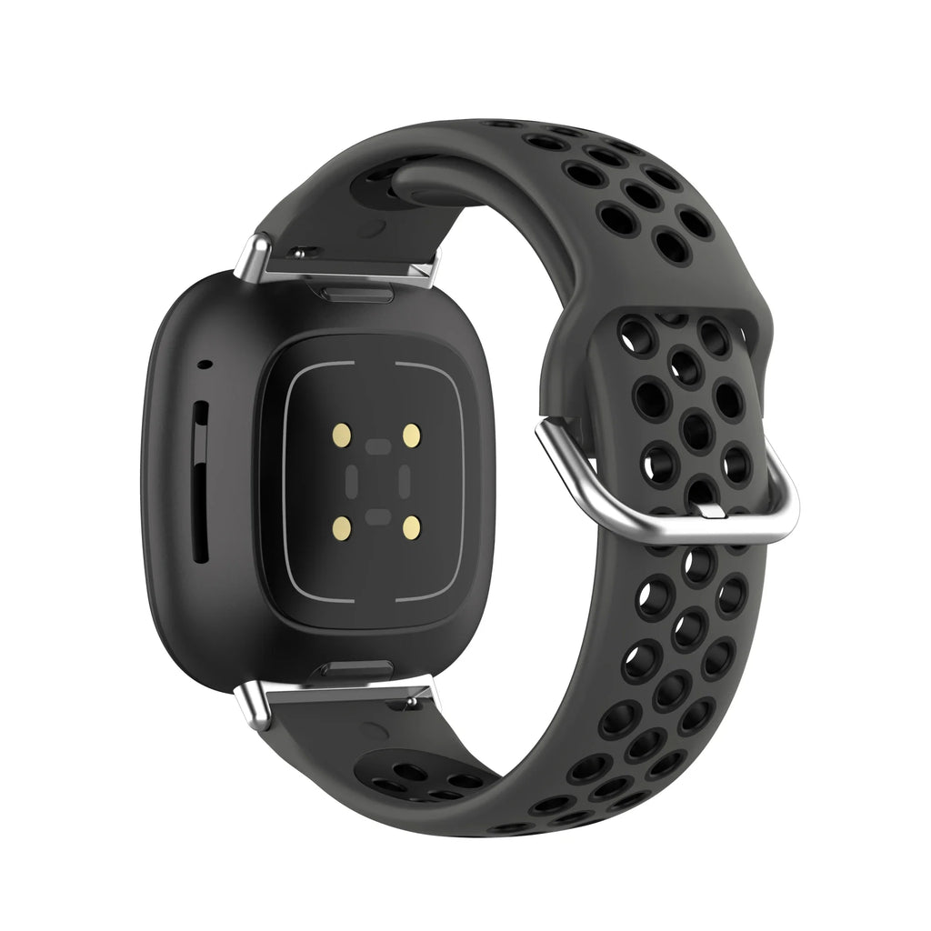 Fitbit Versa 3, Versa 4, Sense 1 ja Sense 2 -kellojen silikoniranneke musta