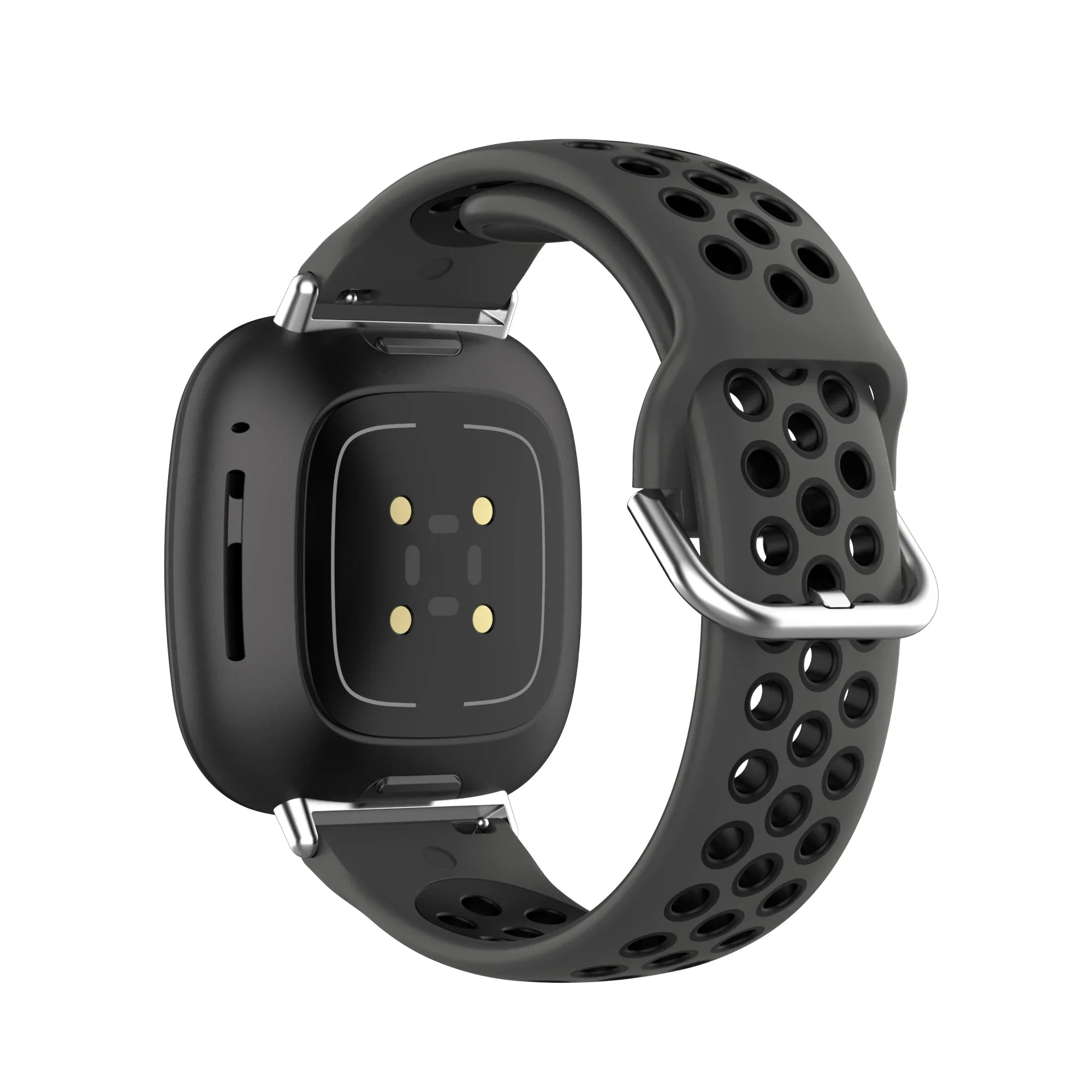 Fitbit Versa 3, Versa 4, Sense 1 ja Sense 2 -kellojen silikoniranneke musta