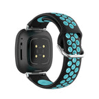 Fitbit Versa 3, Versa 4, Sense 1 ja Sense 2 -kellojen silikoniranneke musta ja sininen