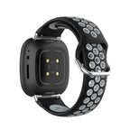 Fitbit Versa 3, Versa 4, Sense 1 ja Sense 2 -kellojen silikoniranneke musta ja harmaa