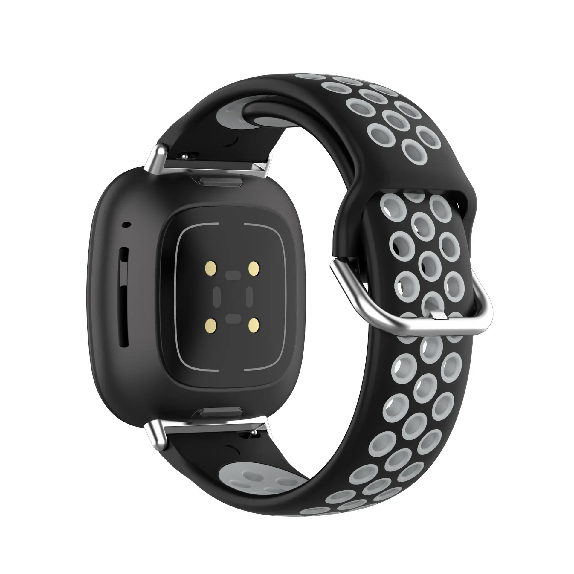 Fitbit Versa 3, Versa 4, Sense 1 ja Sense 2 -kellojen silikoniranneke musta ja harmaa