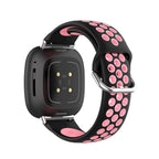 Fitbit Versa 3, Versa 4, Sense 1 ja Sense 2 -kellojen silikoniranneke musta ja vaaleanpunainen