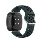 Fitbit Versa 3, Versa 4, Sense 1 ja Sense 2 -kellojen silikoniranneke vihreä ja musta