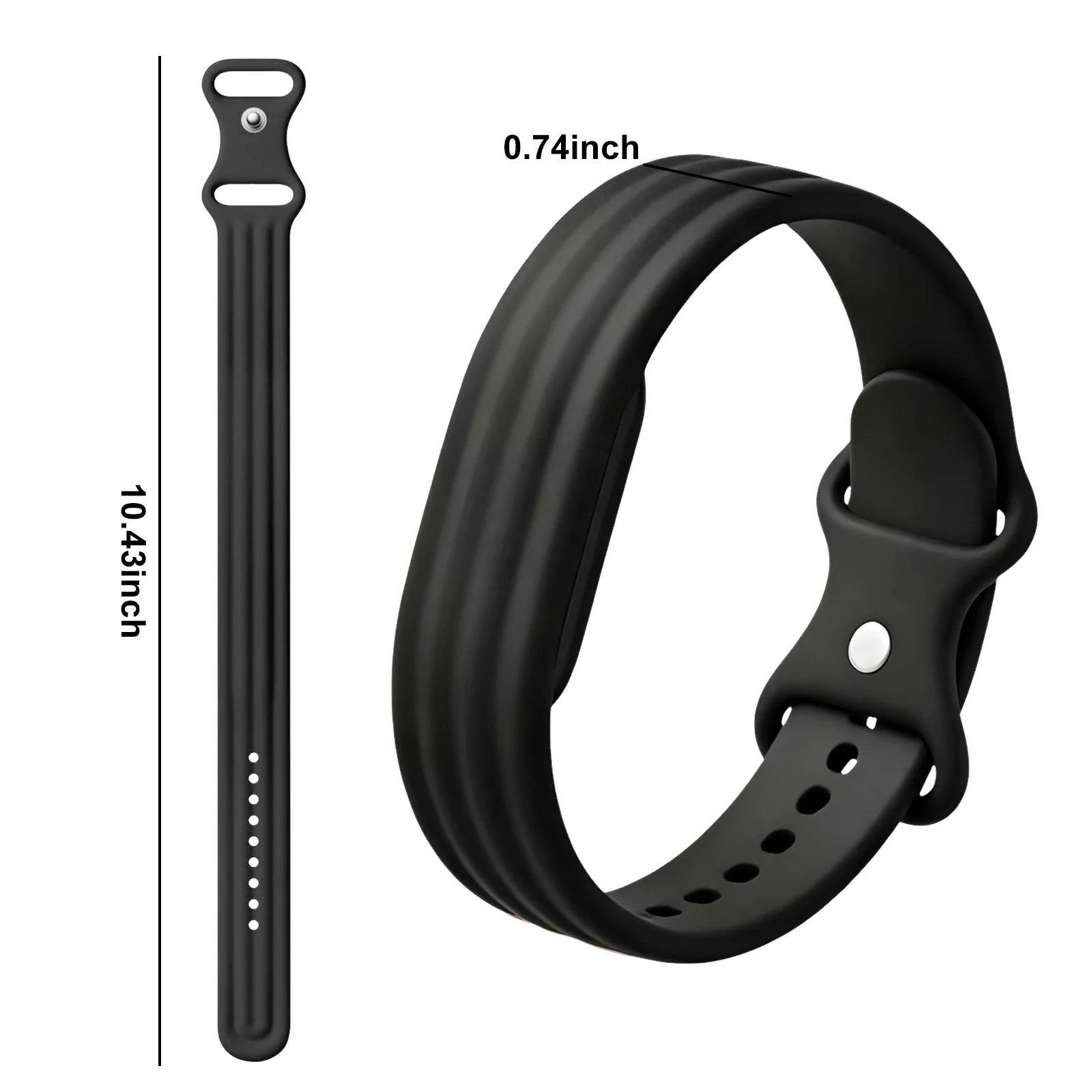 Silikoniranneke Google Fitbit Air -kellolle, musta