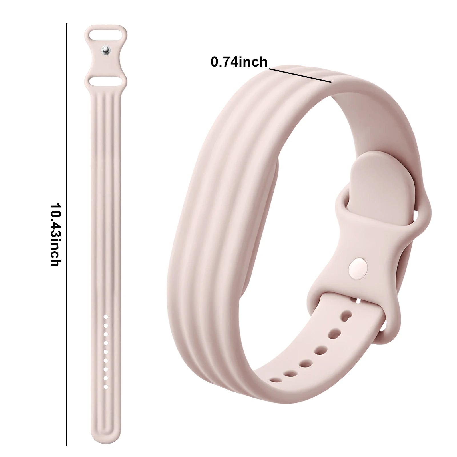 Silikoniranneke Google Fitbit Air -kellolle, vaaleanpunainen