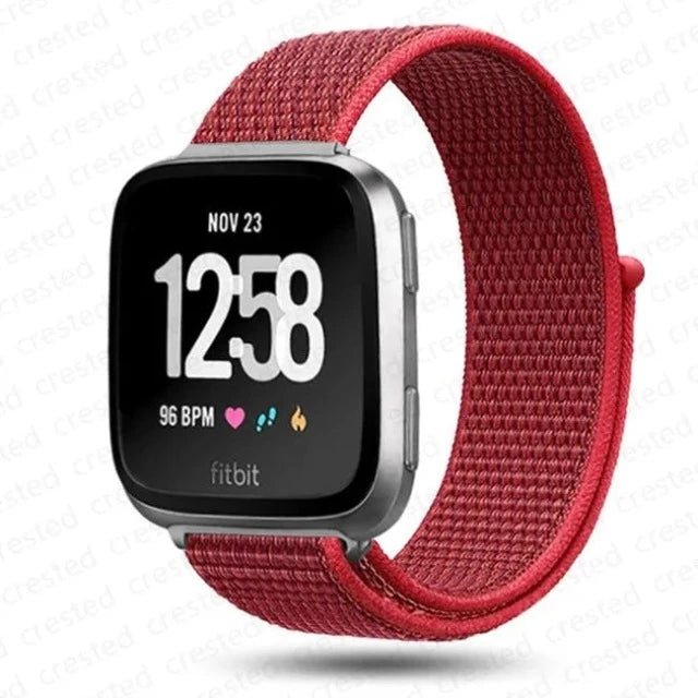 Kangasranneke Fitbit Versa 3 Versa 4 Sense 2 -kelloon, punainen
