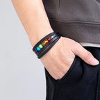 Miesten nahkarannekoru 7 chakraa