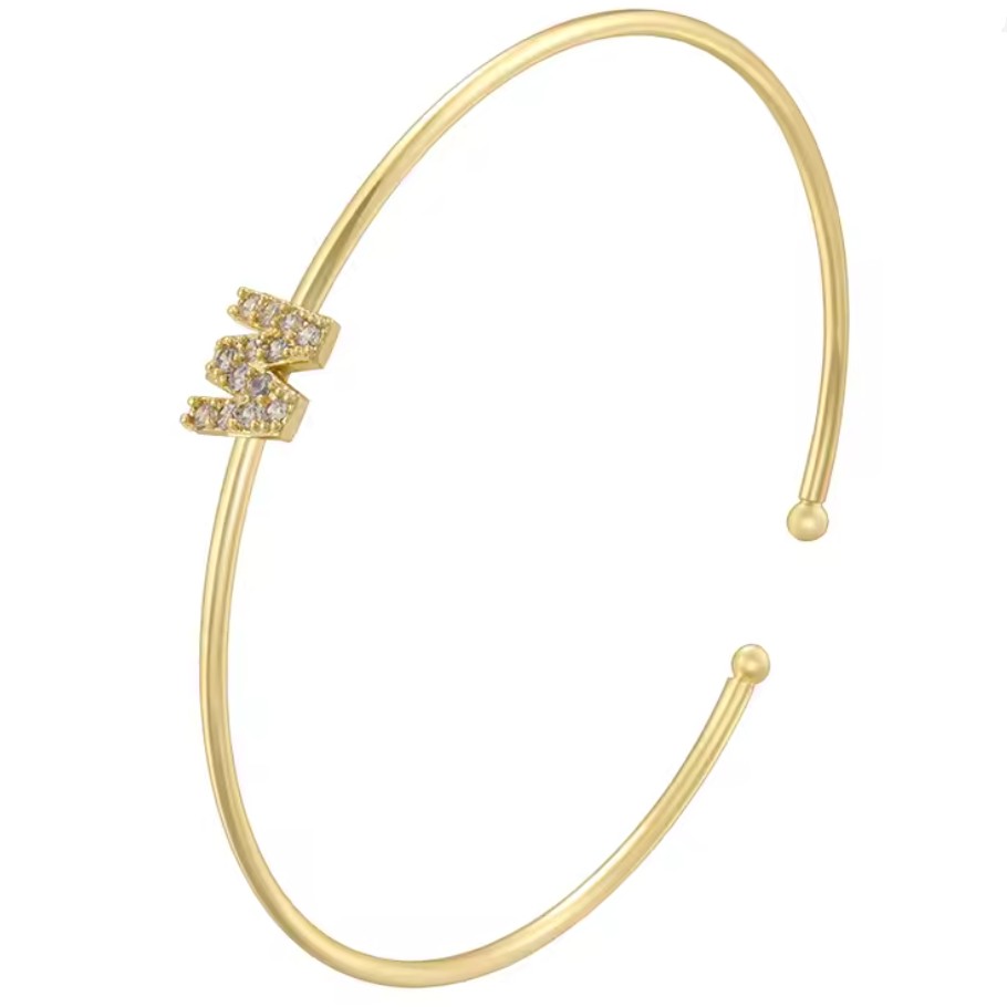 Bracelet initiale minimaliste - lettre W