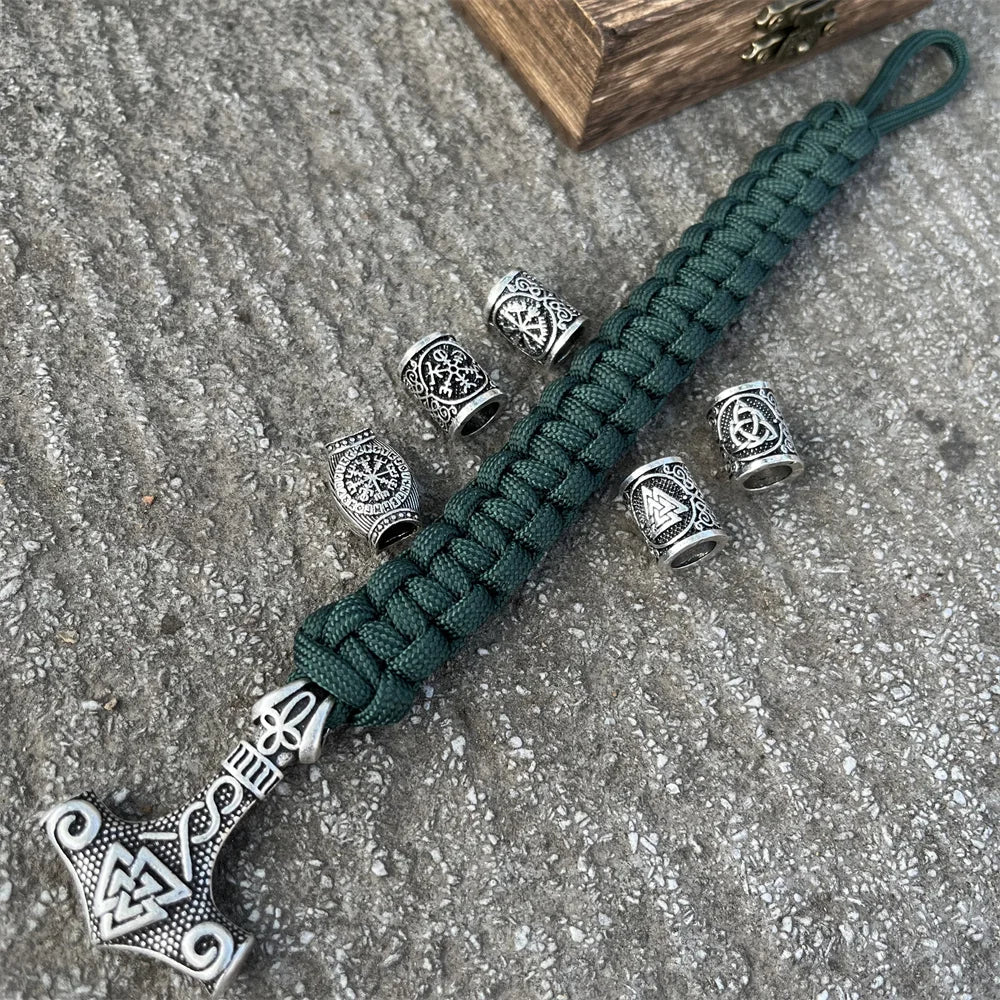 Mjolnir-rannekoru - Thorin vasara Viking vihreä 3 