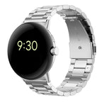 Rannekoru karkaistusta teräksestä älykelloon Google Pixel Watch 1 & 2 hopea