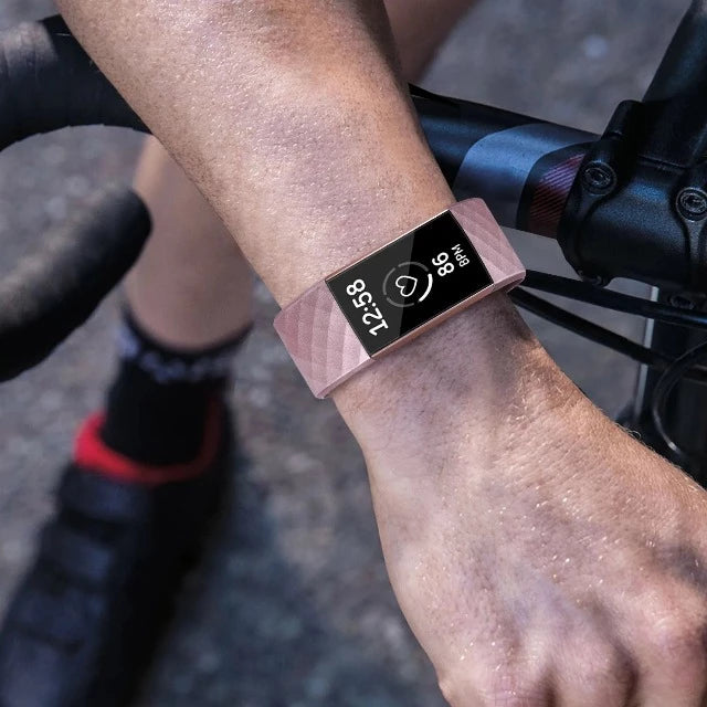 Ranneke Fitbit Charge 3 & Charge 4 -älykellolle ruusukultainen kimaltava