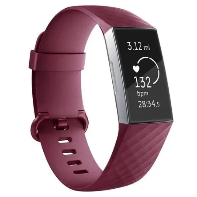 Ranneke Fitbit Charge 3 & Charge 4 -älykellolle bordonpunainen