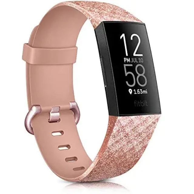 Ranneke Fitbit Charge 3 & Charge 4 -älykellolle ruusukultainen kimaltava