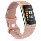 Kirkkaan ruusukultainen ranneke Fitbit Charge 5 -älykelloon