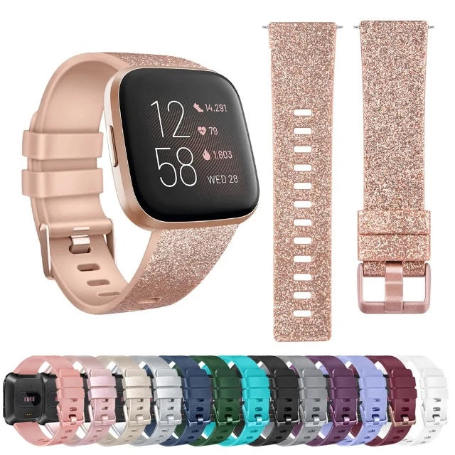 Glitter-ranneke Fitbit Versa 1 Versa 2 -kellolle