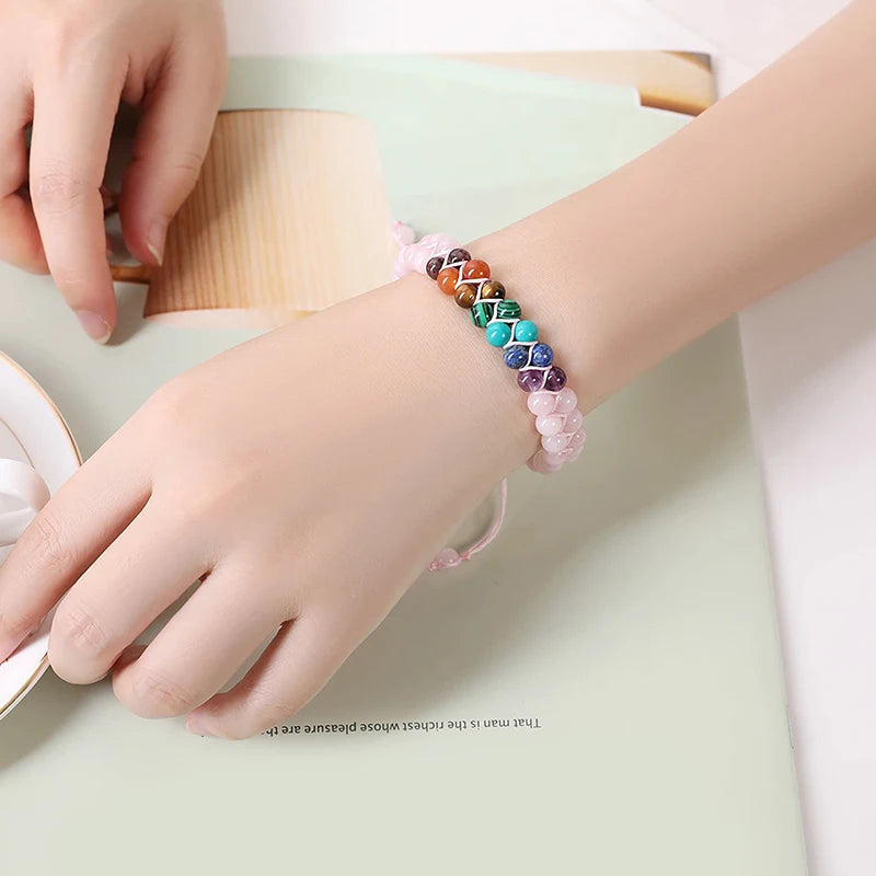 Rannekoru 7 Chakran Ruusukivi