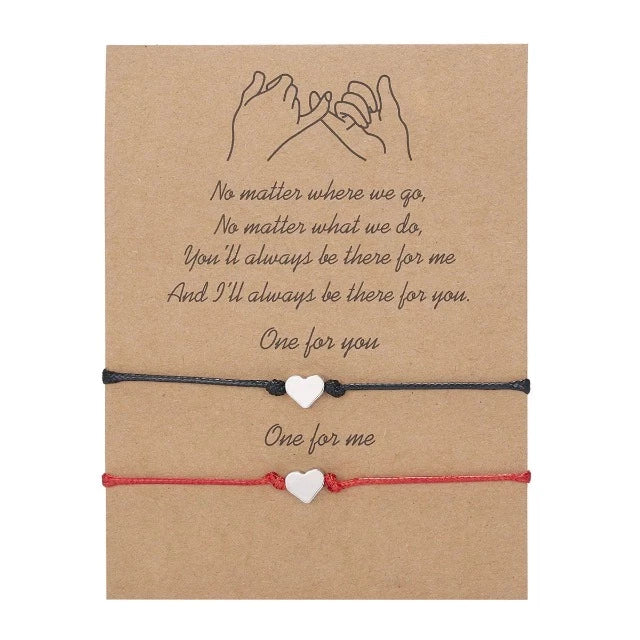 Rakkausparin rannekoru (2 kappaleen setti) sydän