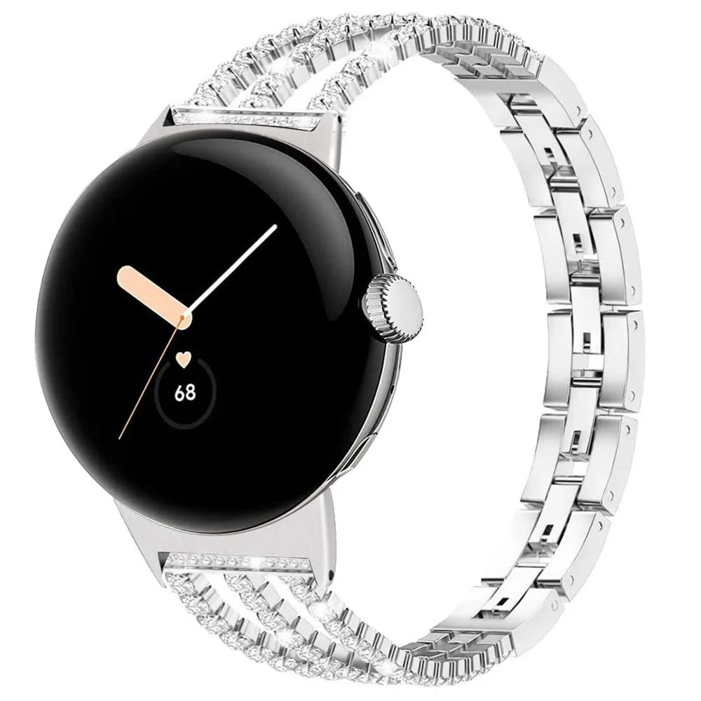 Rannekoru naisille Google Pixel Watch 1, 2, 3, 4 41mm 45mm hopea