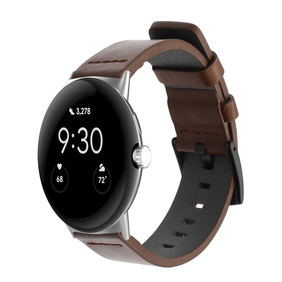 Nahkaranneke Google Pixel Watchille, ruskea 1, 2, 3, 41mm 45mm