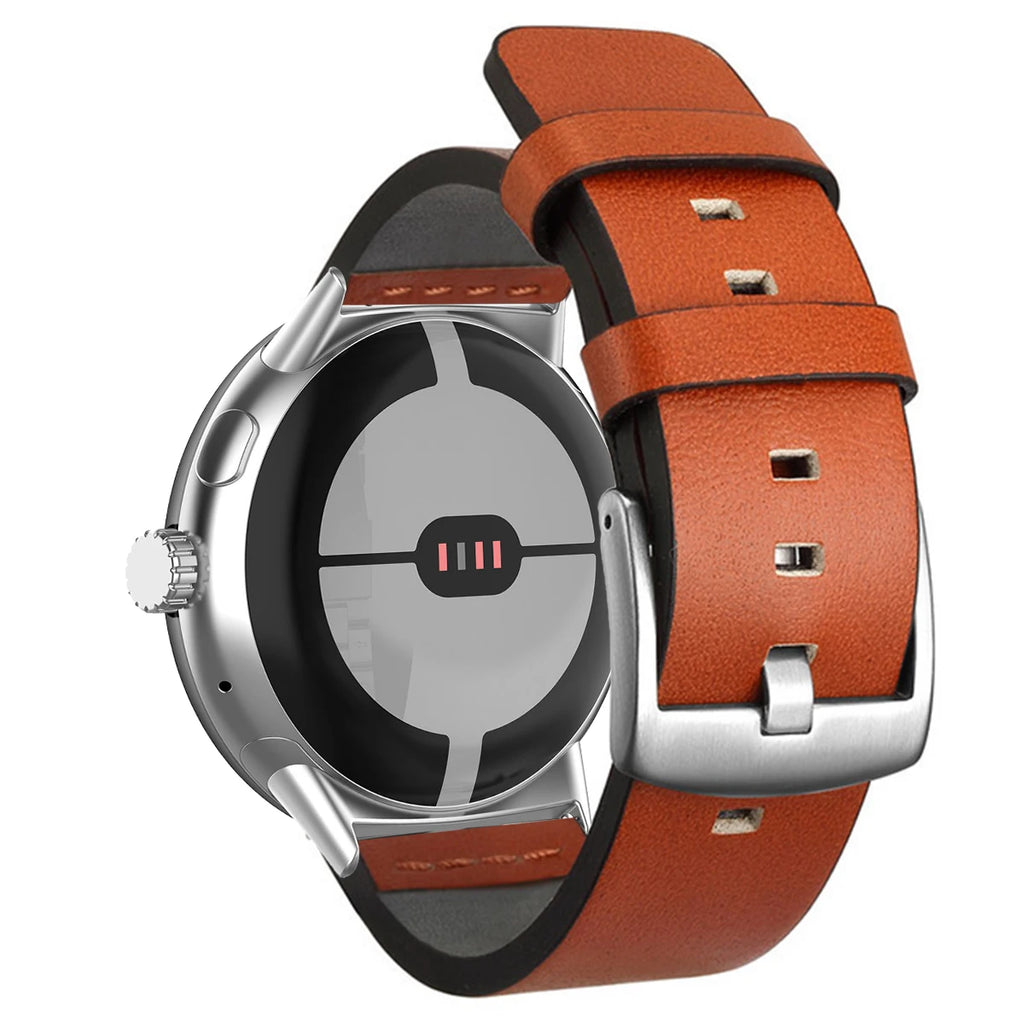 Nahkaranneke Google Pixel Watchille, oranssi 1, 2, 3, 41mm 45mm