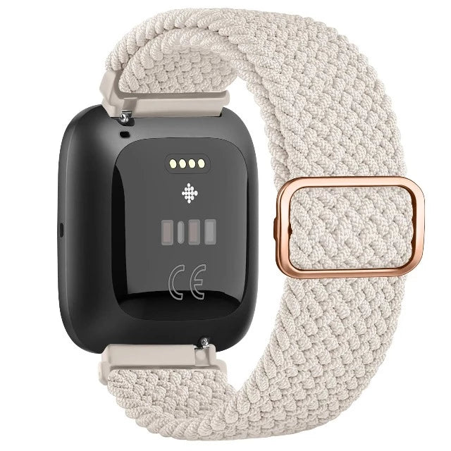 Super joustava ranneke Fitbit Versa 1 Versa 2 Versa Lite -kellolle kermainen valkoinen