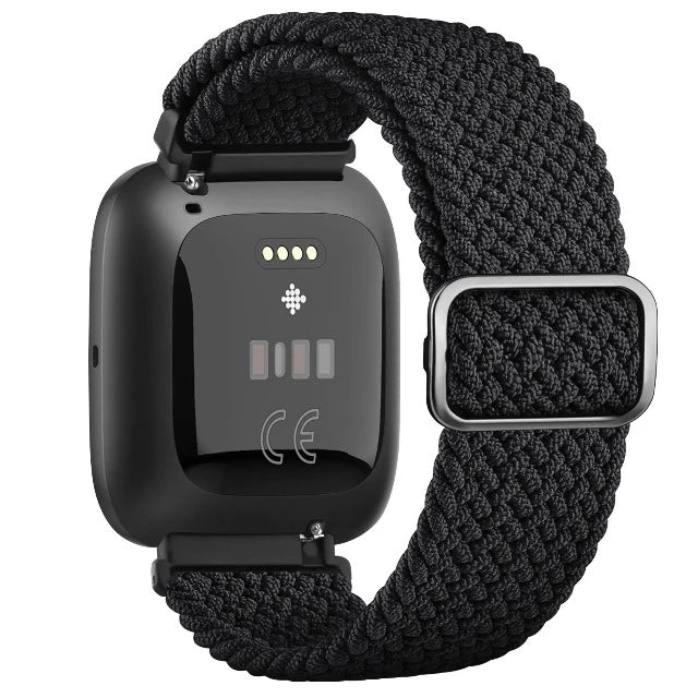 Super joustava ranneke Fitbit Versa 1 Versa 2 Versa Lite -kellolle musta