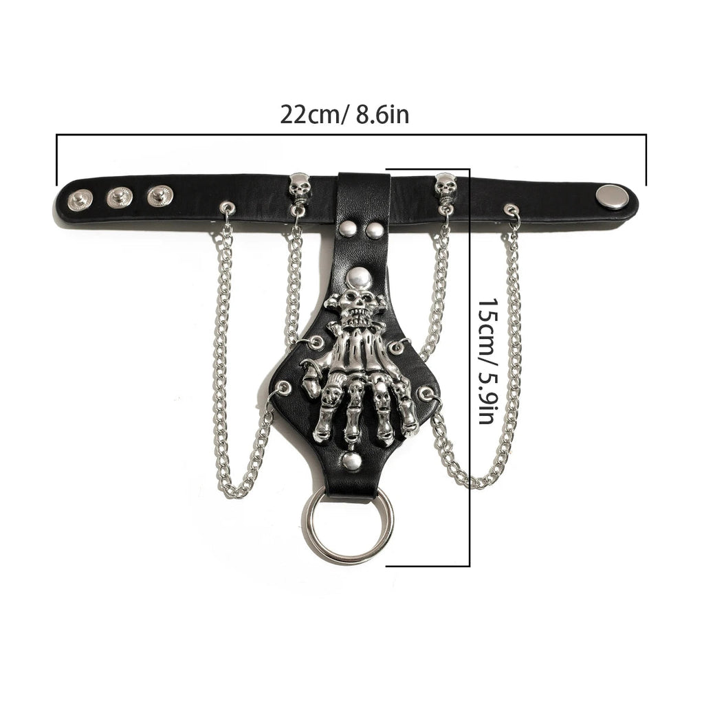 Käsirannekoru, jossa on luurankokuvio