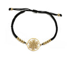 Naisten värillinen Metatronin kuutio -rannekoru musta