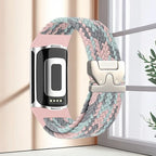 Punottu ranneke Fitbit Charge 5, Charge 6 -kelloon vaaleanpunainen harmaa