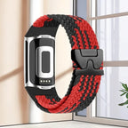 Punottu ranneke Fitbit Charge 5, Charge 6 -kelloon punainen musta
