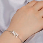 Kolmoiskuukausi noituus Wiccan rannekoru hopea