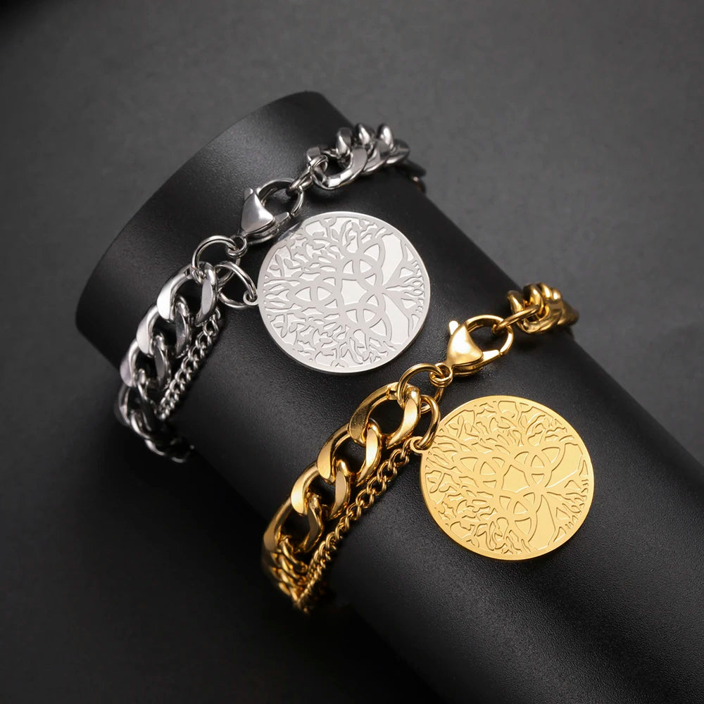 Kolmio-solmu Triquetra rannekoru hopea