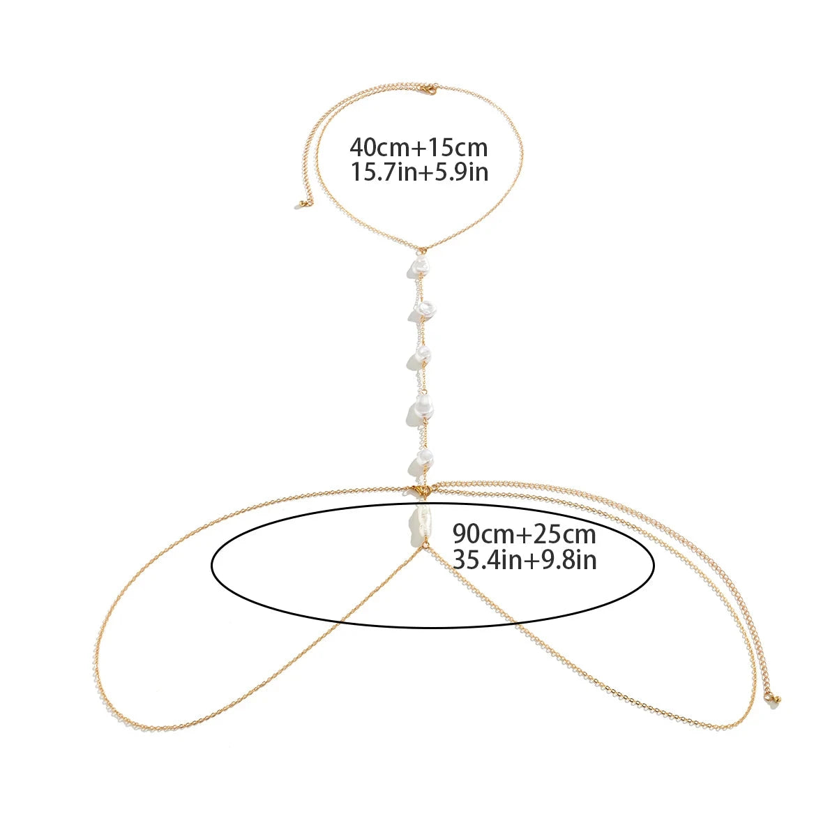 Naisten kaulaketju helmikoristeilla