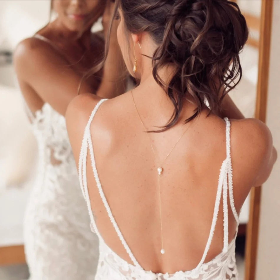 Selkäketju Kaulakoru Selän Koriste Naisille Helmet