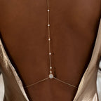 Naisten ketjukaulanauha hopeinen selkäkoru