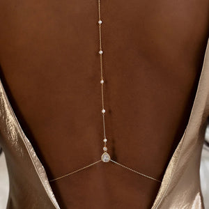 Naisten ketjukaulanauha hopeinen selkäkoru