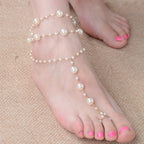 Valkoiset Helmiäiset Nilkkaketju - Naisten Nilkkakoru