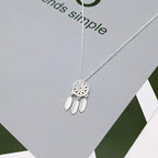 Hopeinen Dream Catcher kaulakoru