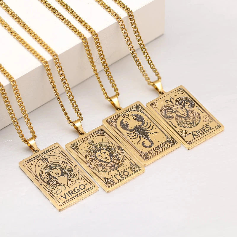 Kaulakoru, jossa kaunis astrologinen horoskooppimerkki-riipus