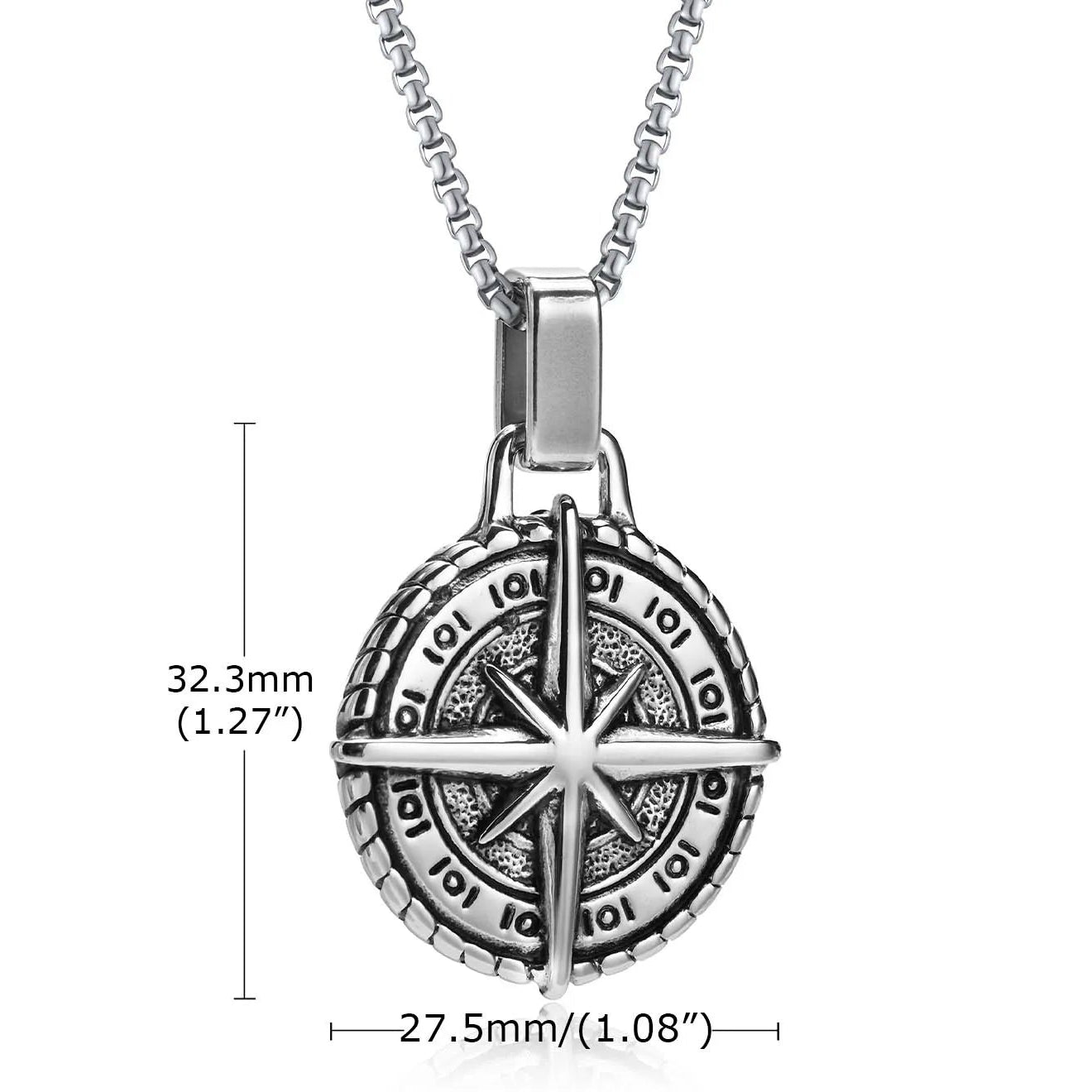 Kaulakoru kompassiriipuksella miehille