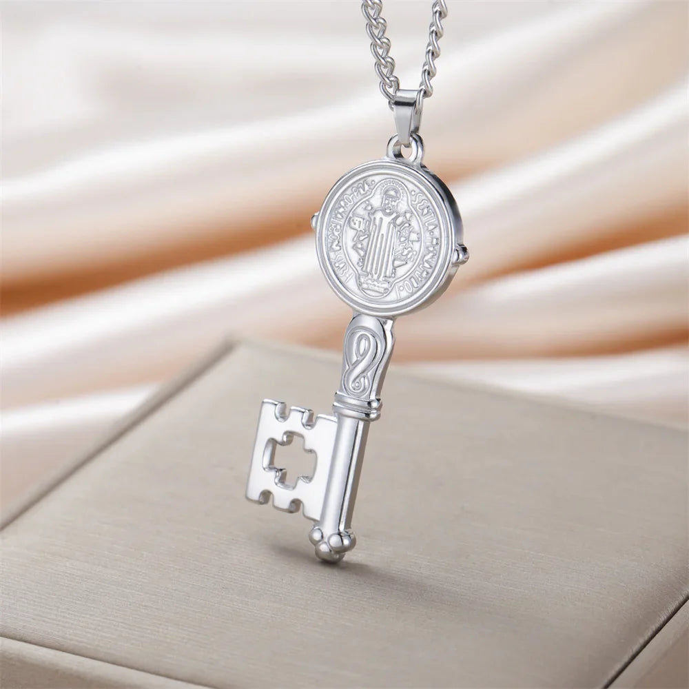 Kaulakoru katolinen avainriipuksella hopea