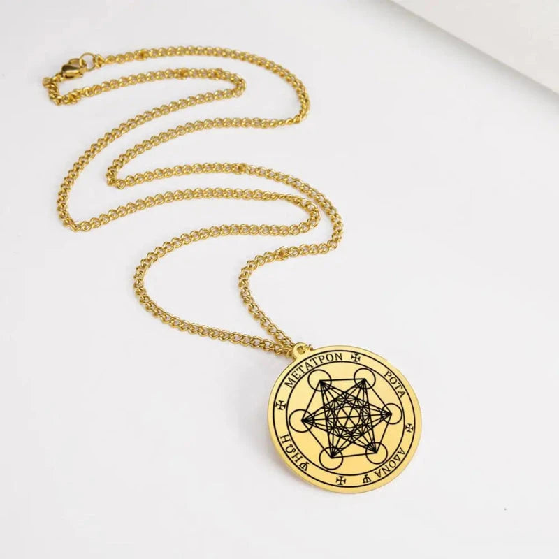 Kaulakoru Metatronin kuutio -riipuksella, kulta