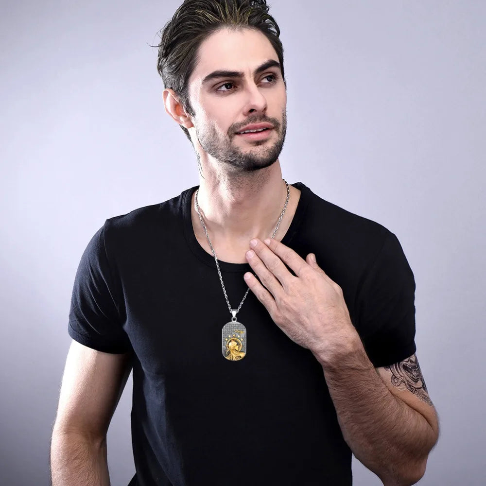 Kaulakoru astrologisen horoskooppimerkin tyylisellä riipuksella