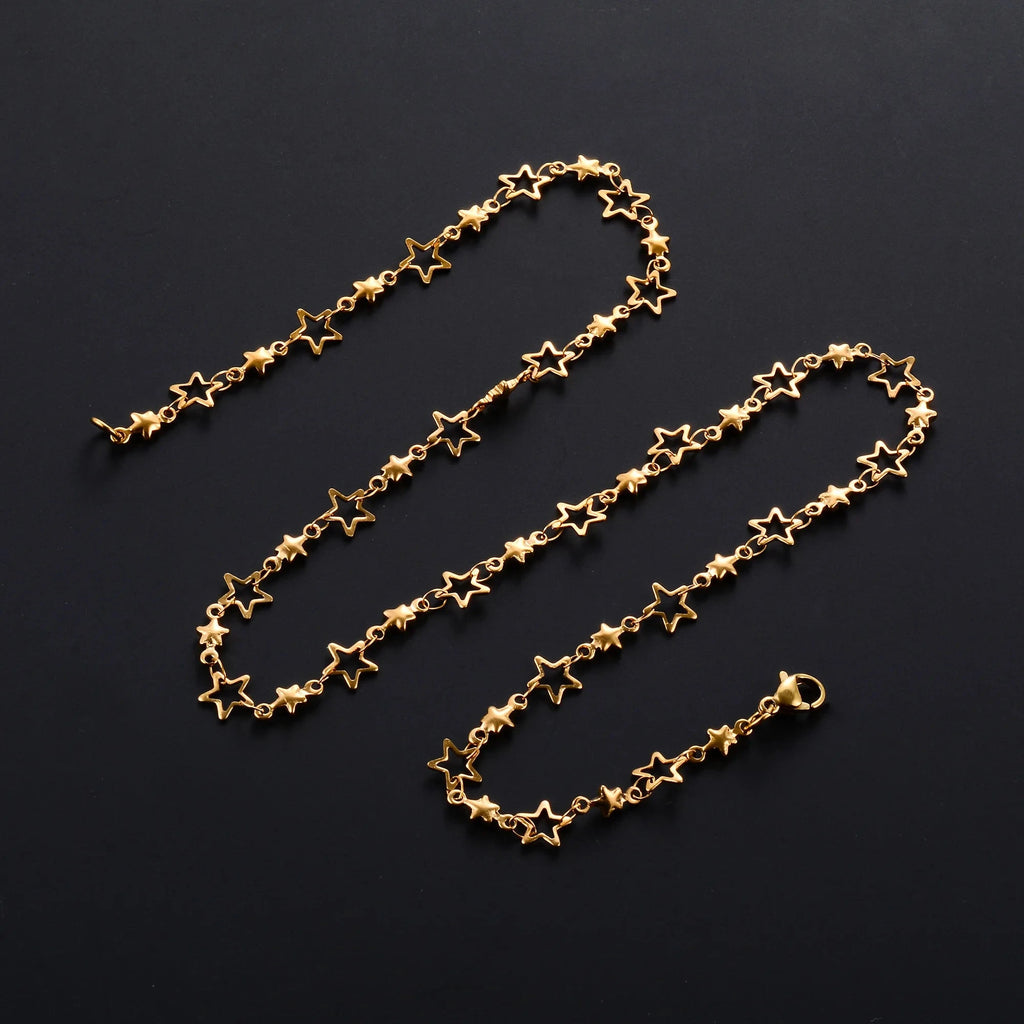 Kaulakoru tähtiriipuksella astrologiaa varten miehille tai naisille kulta