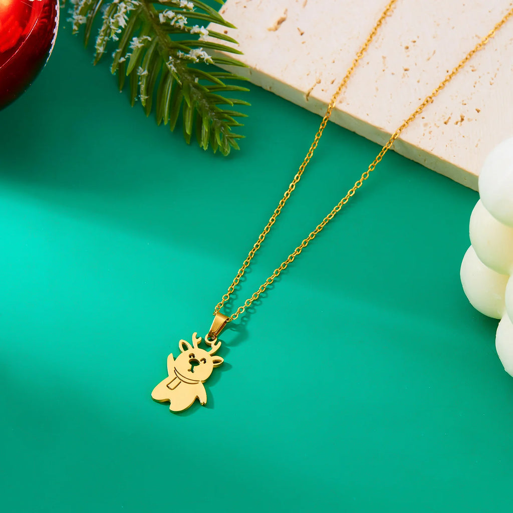 Kaulakoru talvinen lumiukko-riipuksella kulta