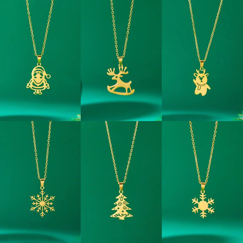 Kaulakoru talvinen poro-riipuksella kulta