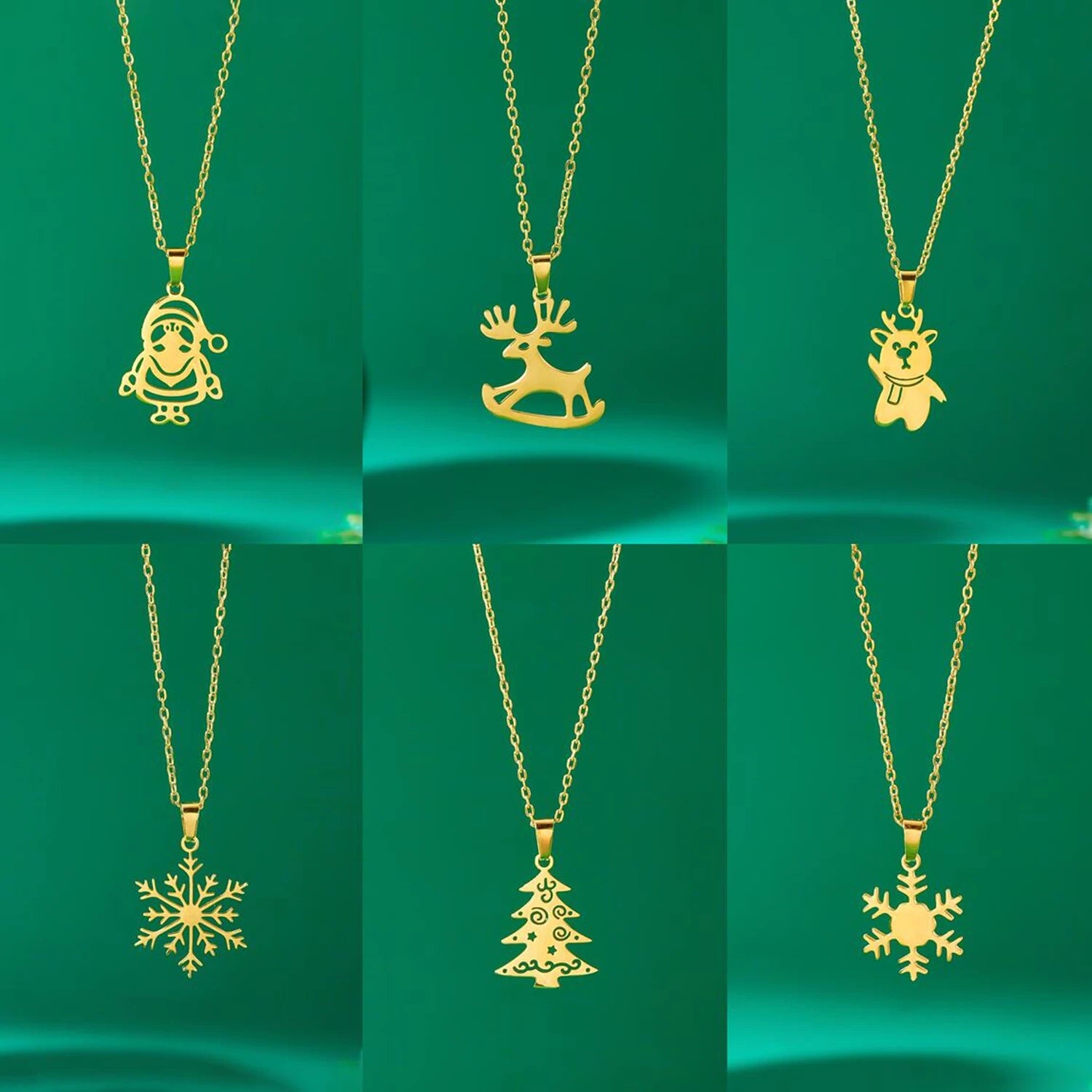 Kaulakoru talvinen poro-riipuksella kulta