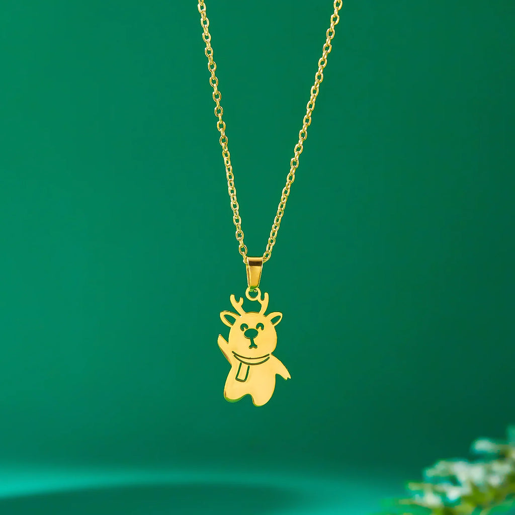 Kaulakoru talvinen lumiukko-riipuksella kulta