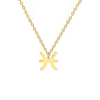 Kaulakoru, jossa on kullanvärinen horoskooppiriipus